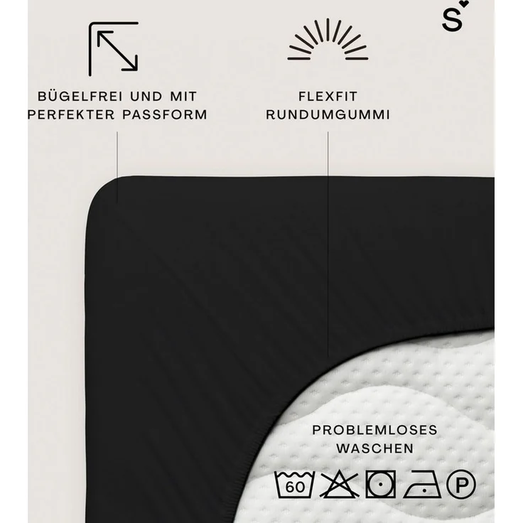 Schlafgut Mako Jersey Spannbetttuch Spannbettlaken 180x200 200x200 – Bild 4
