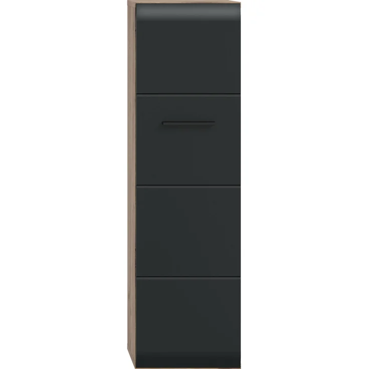Stauraumtype (B/H/T: 30x106x30 cm) in schwarz matt und Nox Oak Nachbildung – Bild 3