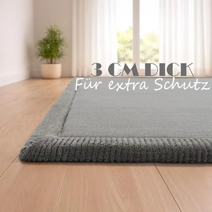 Paco Home Teppich Tatami 475, rechteckig, Höhe: 24 mm, Kurzflor, Uni-Farben, mit Memory Foam, waschbar – Bild 6
