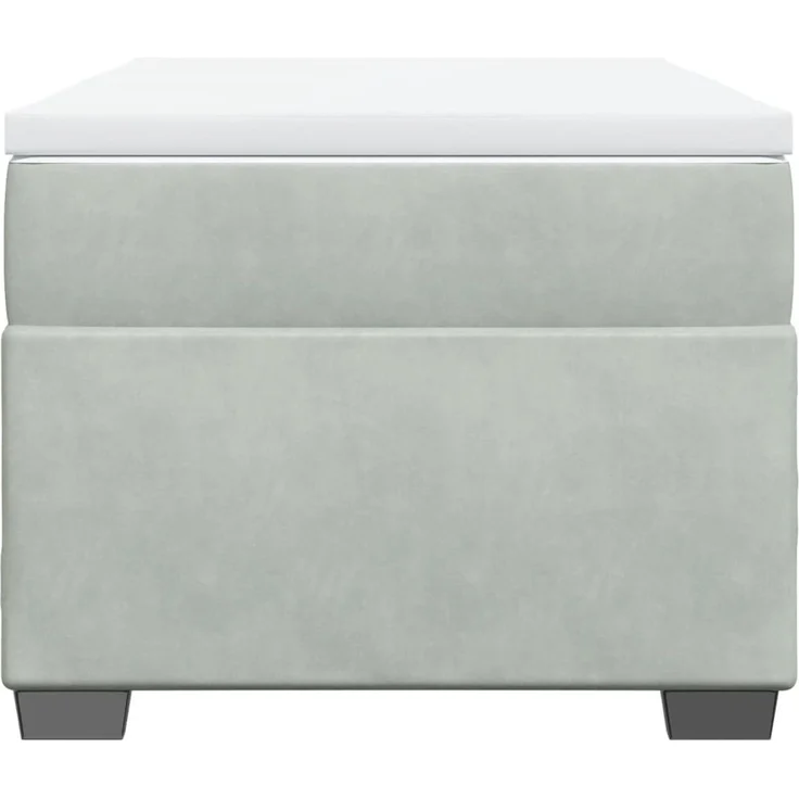 vidaXL Boxspringbett mit Matratze Hellgrau 90x190 cm Samt 3285251 – Bild 4