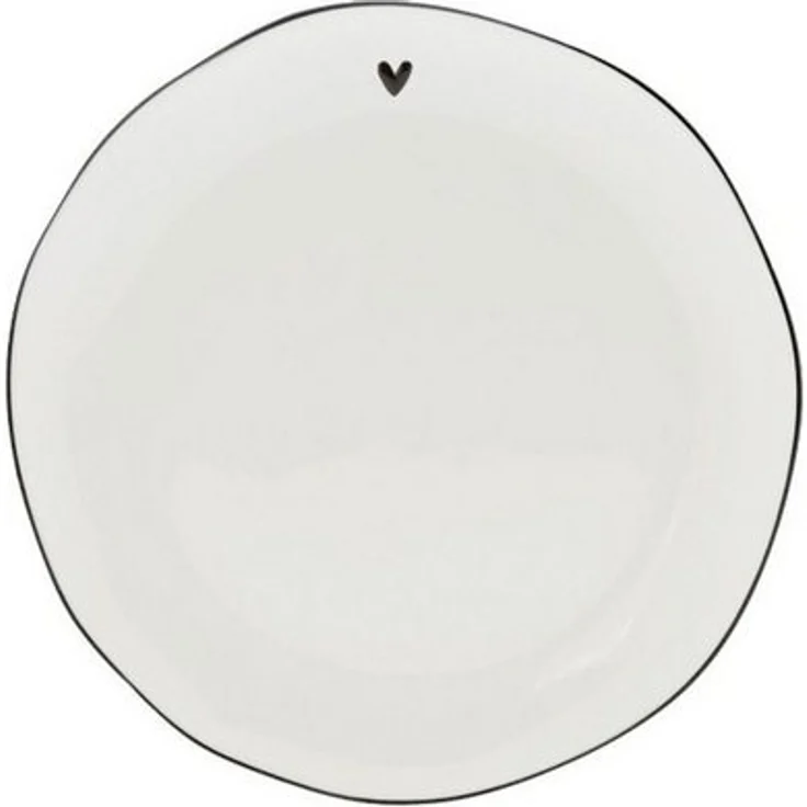 Bastion Collections Kuchenteller Schwarzes Herz, Spülmaschinengeeignet, Weiß, Motiv: schwarzes Herz – Bild 3