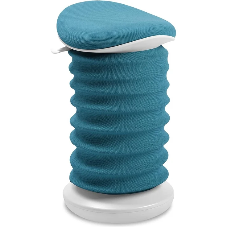 TOPSTAR Sitness 4D AGR-Zertifiziert Dynamischer Sitzhocker papyrusweiss Petrol - ergonomischer Bürohocker - höhenverstellbar - stärkt den Rücken - entlastet die Bandscheiben