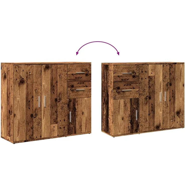 vidaXL Sideboard Altholz-Optik 91x29,5x75 cm Holzwerkstoff 855906 – Bild 7