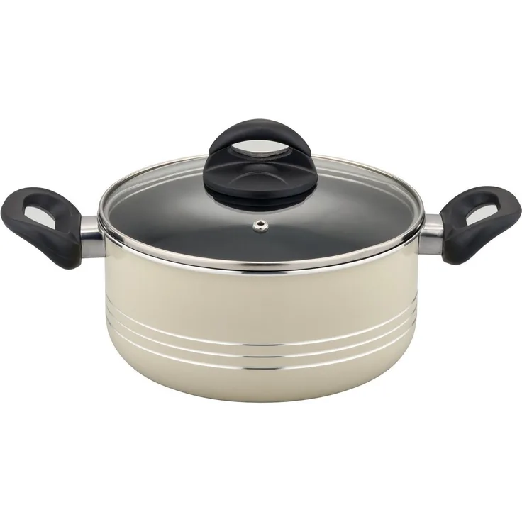GSW Topf-Set Milano, inkl. 5-teiliges Küchenhelfer-Set, Aluminium, Kunststoff (Set, 15-tlg, je 1 Kochtopf 16/20/24cm, 1 Stielkasserolle 16cm, je 1 Pfanne 24/28cm), Kochtopf-Set mit Antihaft-Versiegelung, Induktion