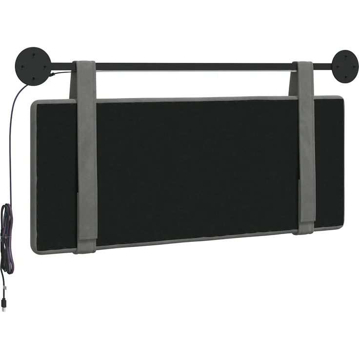 vidaXL Hängendes Kopfteil Mit LED Licht Dunkelgrau Samt 5 x 110 x 55 cm Grau – Bild 8