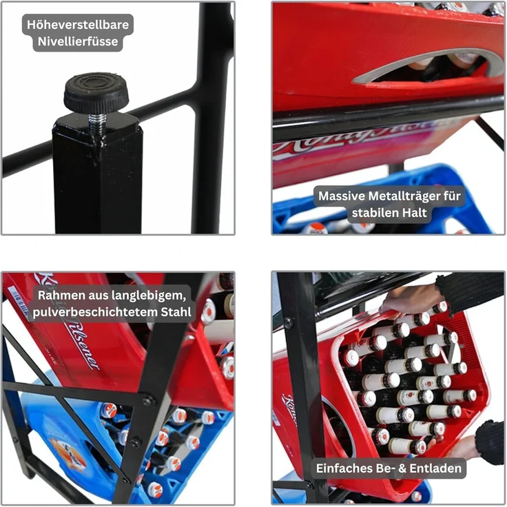 PROREGAL® Flaschenregal Getränkekistenregal Kastenregal Kistenregal KÖNIGSSEE, Hochwertiges Getränkekistenregal für Küche Garage Keller Abstellraum – Bild 4