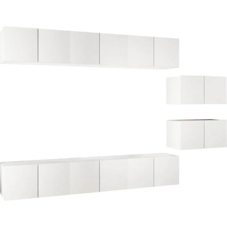 vidaXL TV-Schränke 8 Stk. Weiß Holzwerkstoff 3078727