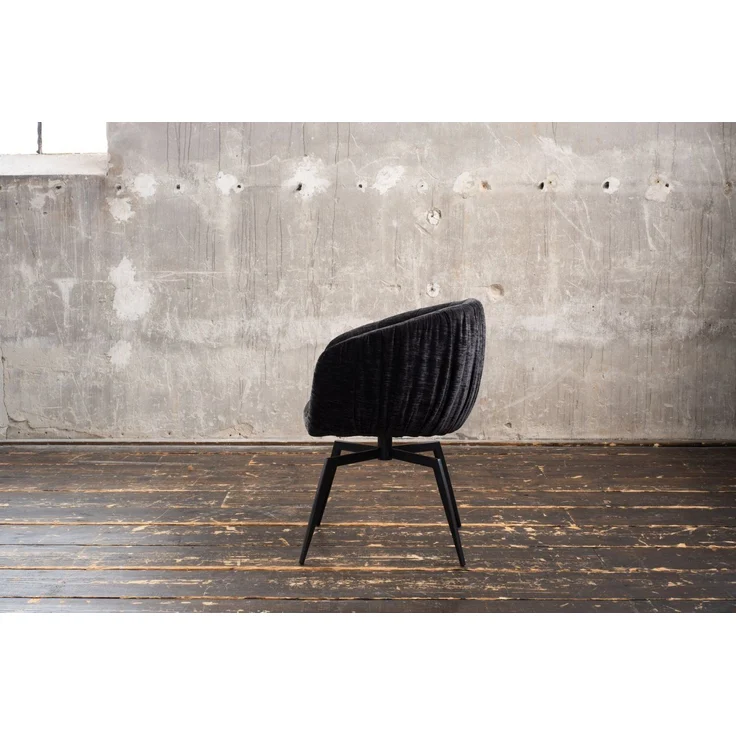 KAWOLA Esszimmerstuhl LIMA Drehstuhl Stoff schwarz 80 x 60 x 57 cm – Bild 4