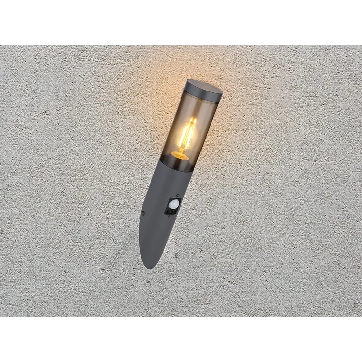 LED Außenwandleuchte Anthrazit & Rauchfarben mit Bewegungsmelder, Höhe 41cm – Bild 3