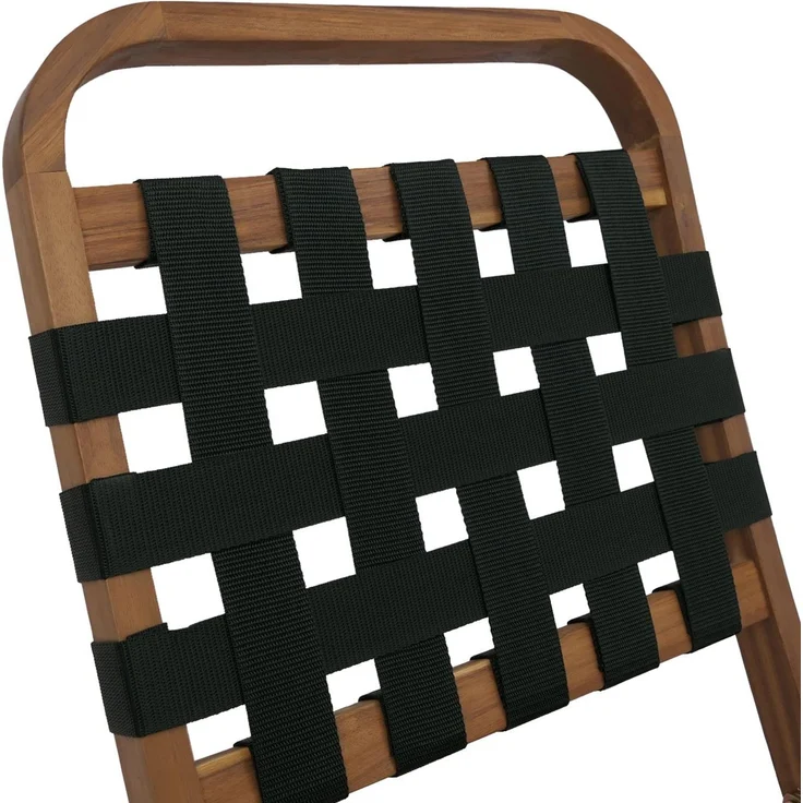 Garten-Set HWC-P70, Sitzgruppe Balkon-Set Garnitur 2x Stuhl Tisch, Seilgeflecht Akazie Holz klappbar ~ natur, grün – Bild 6