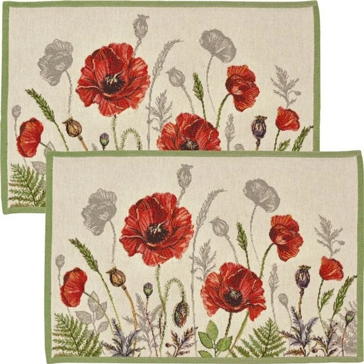 sander table + home Platzset Tischset "Poppy Meadow" 2er-Pack, Gobelin Blumen – Bild 2