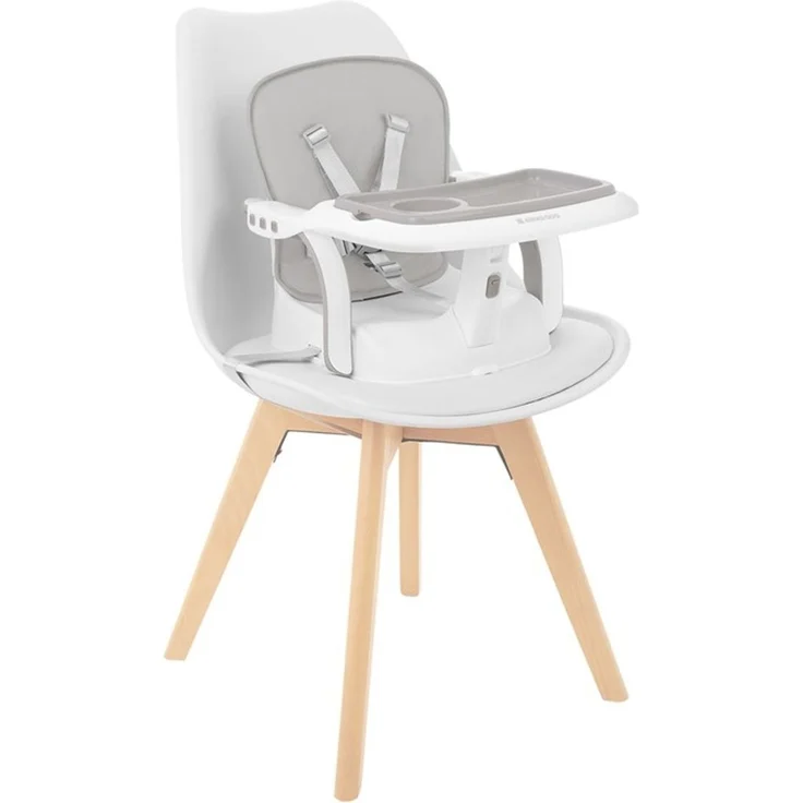Kikkaboo Kinderstuhl, Boostersitz Chewy, Doppeltablett, Sicherheitsgurt, faltbar grau – Bild 4