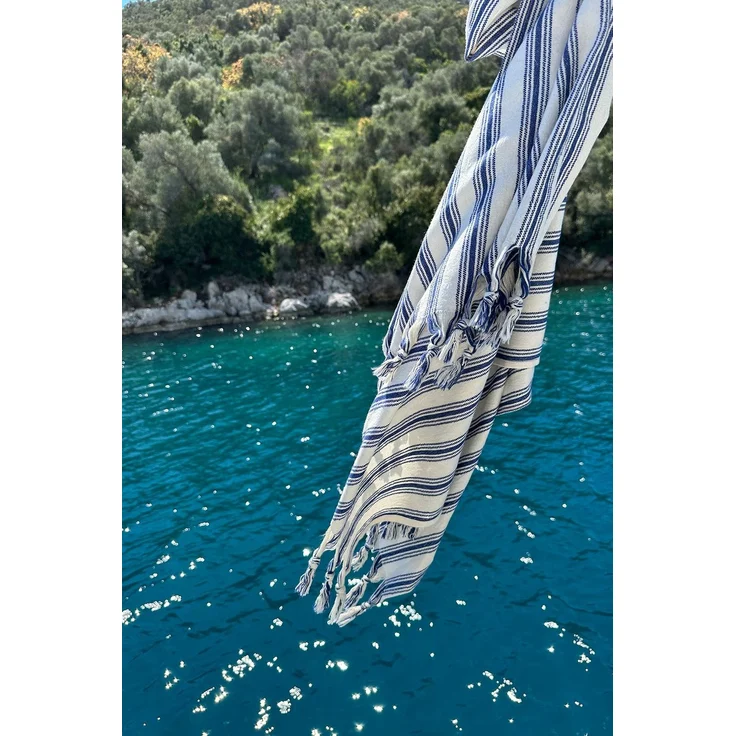 Mijolnir 'Helen - Navy Blue' Fouta (Strandtuch), Marineblau, 90 x 160 cm – Bild 1