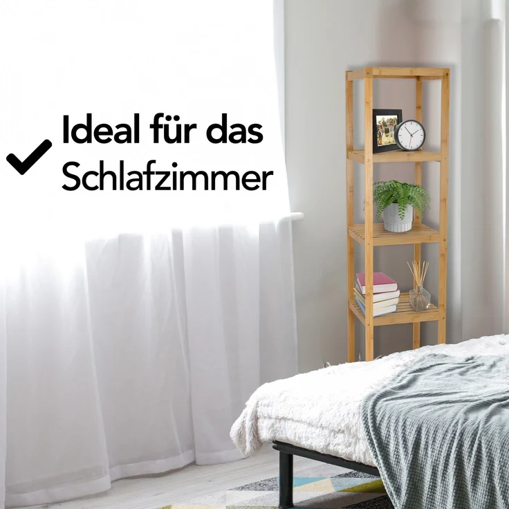Brixy Badezimmerregal - Badezimmerschrank - 5-lagig - 141x33x33cm - Badezimmerschrank - Bambus – Bild 5