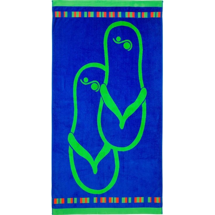 Gözze Strandtuch FlipFlop, Jacquard-Velours (1-St), Badetuch, mit Motiv, reine Baumwolle – Bild 1
