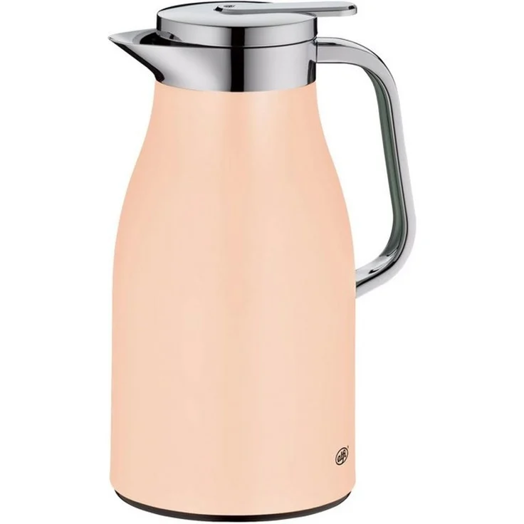 alfi SKYLINE 1,0l, pastel apricot, Edelstahl-Isolierkanne mit hygienischem Hartglaseinsatz, Drehverschluss mit bequemer Drucktaste, ergonomischer Griff, ideal als Kaffeekanne, Teekanne, BPA-frei – Bild 4