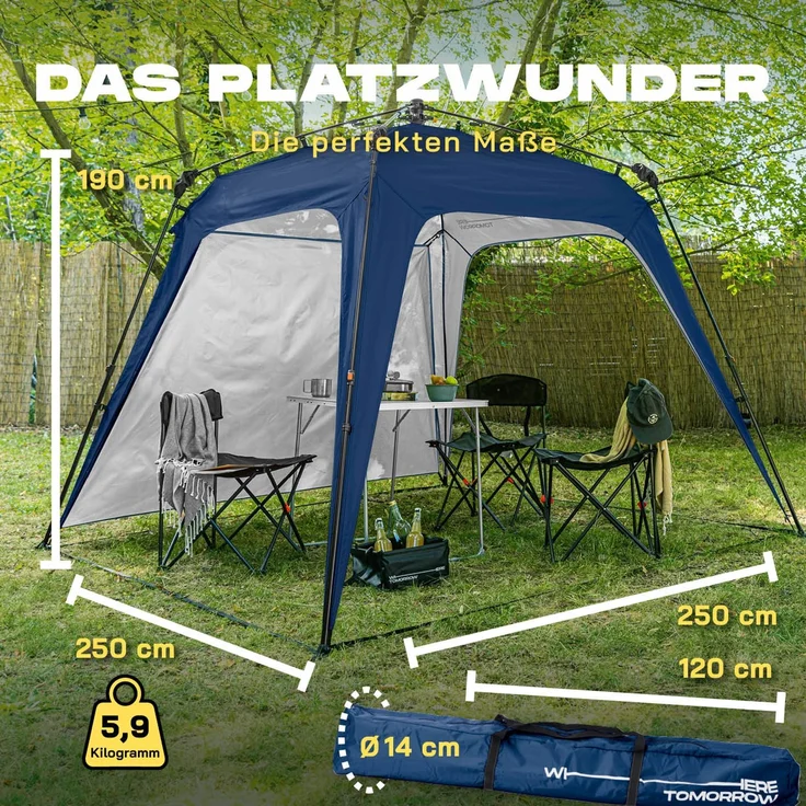 Lumaland 'Where Tomorrow' Pavillon, Polyester, 250 x 250 x 190 cm, Blau – Bild 2