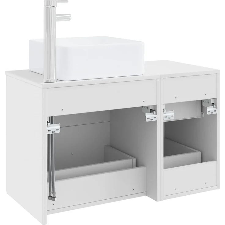 vidaXL Wandmontiertes Badezimmermöbel-Set 2 stk. Weiß 83 x 35 x 80 cm 3403976 – Bild 5