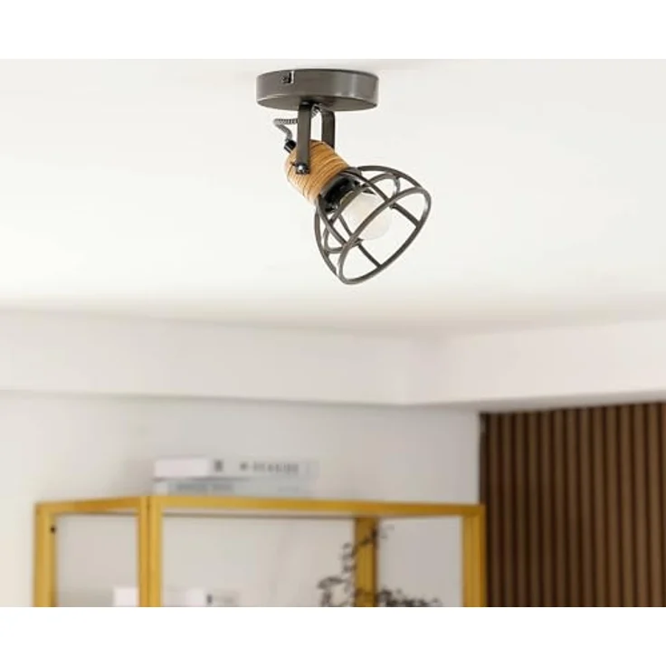 Lindby Strahler Arinthea, Deckenstrahler im Landhausstil, vintage-rustikal, 1-flammig E14, schwarz, Metall  – Bild 1