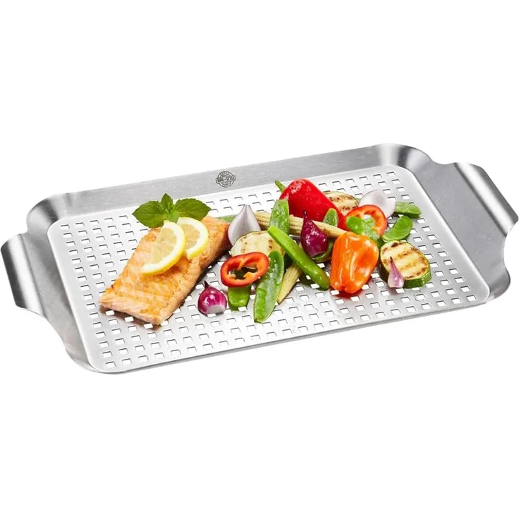 GEFU Grillpfanne BBQ 25 4x42 5x2 9cm Topf Edelstahl Edelstahl Edelstahl Rechteckig CE