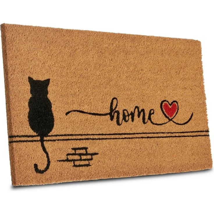 HANSE Home Fußmatte Kokos Cat Home, Türmatte, rechteckig, Höhe: 15 mm, Schmutzfangmatte, Rutschfest, Outdoor, Innen, Außen, Kokosmatte, Flur – Bild 3