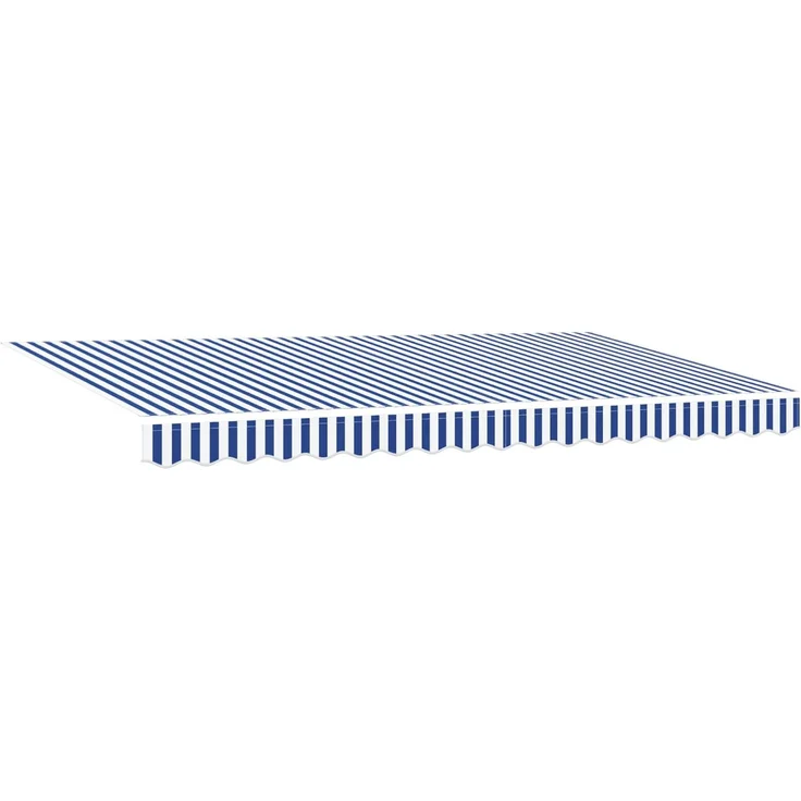 Einziehbare Markise, Sonnenmarkise Gestreift Blau 350x200 cm Stoff – Bild 2