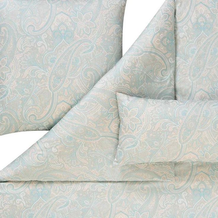 Estella Bettwäsche Estella Mako-Satin Bettwäsche 135x200 Judith elfenbein mint Paisley, Mako-Satin, 2 teilig, für Sommer und Winter – Bild 3