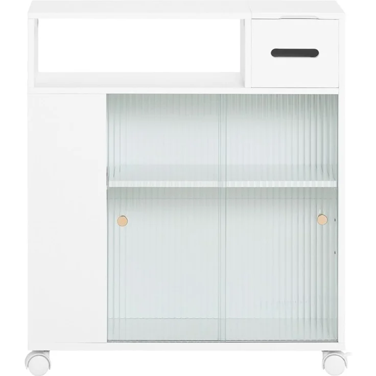 SoBuy BZR117-W Toilettenschrank mit Toilettenpapierhalter, MDF, Lackiert, Weiß, 60 x 71 x 44 cm – Bild 1