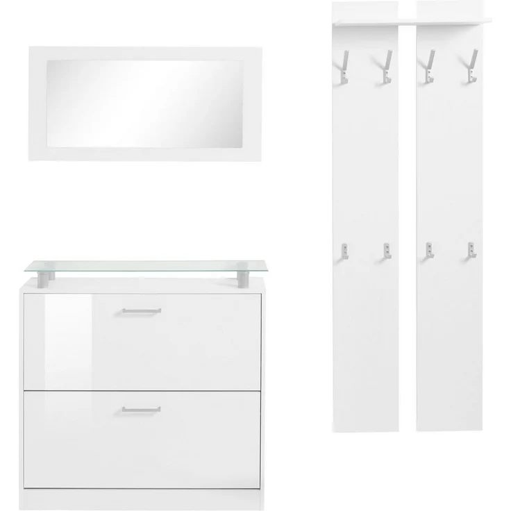 borchardt Möbel Garderoben-Set Finn, (Set, 3-St), mit Glasablage – Bild 2