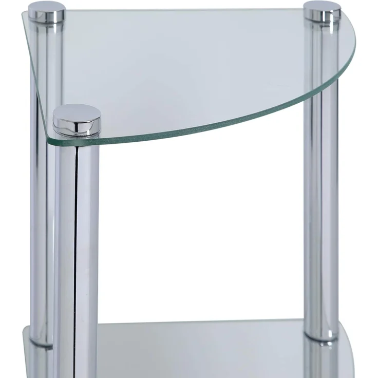 axentia Eckregal Solanio mit vier Böden, Glasregal für Badaccessoires, Badmöbel für die Ecke, Standregal mit Wandbefestigung, ca. 30 x 108 x 30 cm – Bild 7