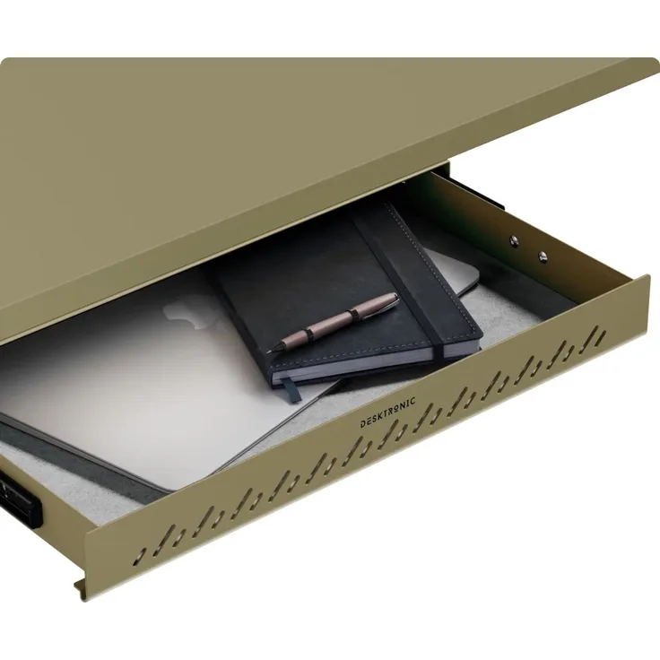 Schubladen-Organizer unter dem Schreibtisch, 41x27x5cm, Hochwertiger Stahl, Ausziehbarer Platzsparer Grün