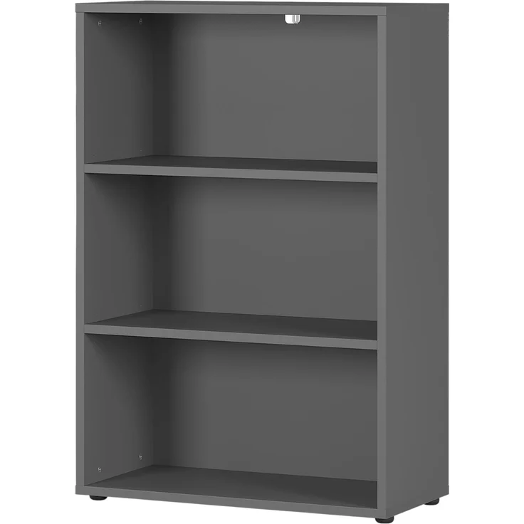 bümö Space Aktenregal Holz, Mehrzweckregal 80 cm breit in Graphit - Regal für 3 OH, Büro Regal klein als Möbel für Arbeitszimmer, Büroregal, Bücherregal & Ordnerregal, SPCAR3OH547 – Bild 1