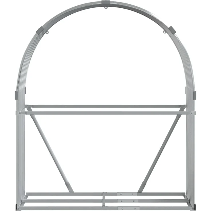 vidaXL Kaminholzunterstand Silbern 120x45x140 cm Verzinkter Stahl 364591 – Bild 4