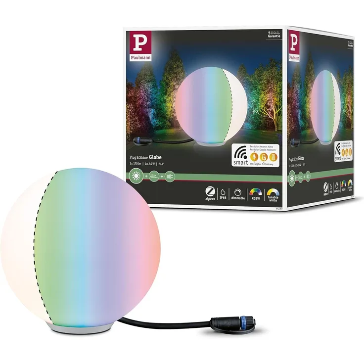 Paulmann No. 94269 Plug&Shine Zigbee RGBW Lichtobjekt Globe 20cm 2,8W 24V
