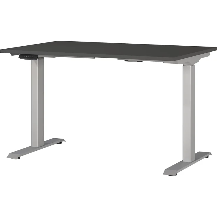Germania Schreibtisch 7907-640, in Graphit/Silber, EL. höhenverstellb, 120 x 120 x 80 cm (BxHxT) – Bild 1