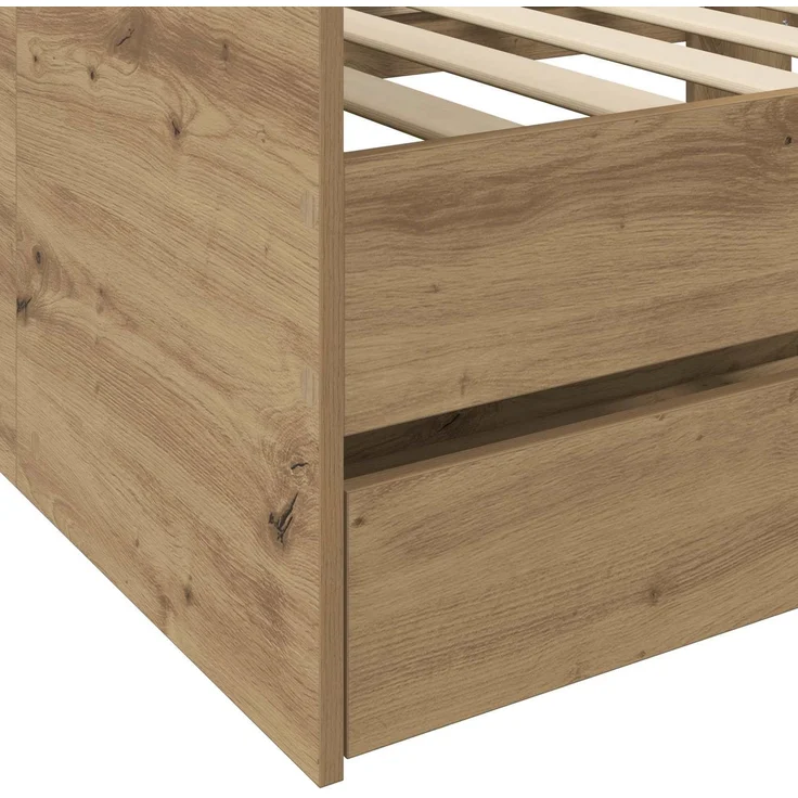 vidaXL Tagesbett mit Schubladen Kunsthandwerk Eiche Holzwerkstoff 3429644 – Bild 7