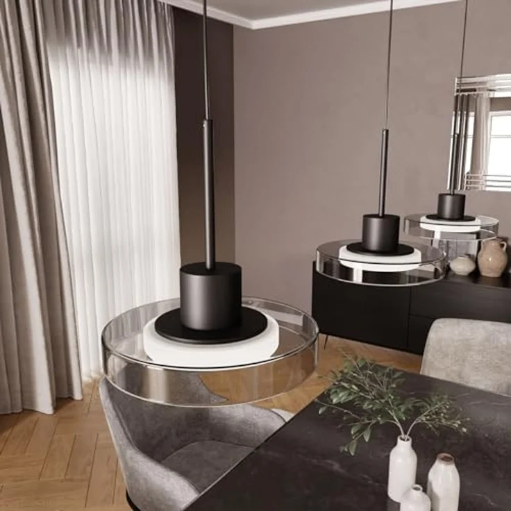 Liadomo LED Pendelleuchte Volos, dimmbar, LED fest integriert, Warmweiß, Neutralweiß, Tageslichtweiß, aus Glas, Fernbedienung inkl, Nachtlicht, Timerfunktion – Bild 6