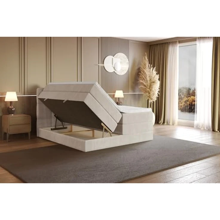ALTDECOR Boxspringbett LIRO KING (Multipocket-Matratze H4, H3 Matratze Bonellfederung, Topper, Kopfteil) – Bild 9