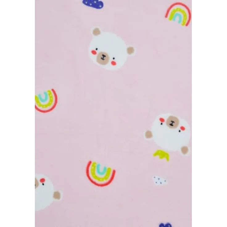 Sterntaler Babydecke Familie Bär, weiche Babydecke aus Plüsch, süßes All-Over Motiv, kurze und langflorige Seite, kuschelig und pflegeleicht, 100×75×1 cm, rosa – Bild 4