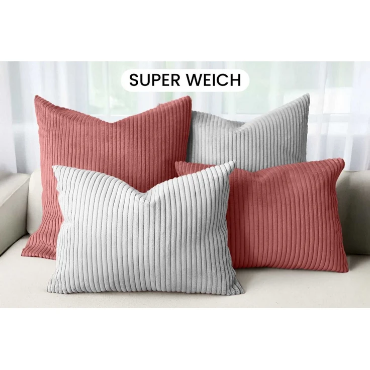 Amilian Dekokissen - Kissen Set 4er - Sofakissen mit Füllung 2x 50x50 + 2x 35x45cm, (4 Stück) Kuschelkissen - Zierkissen mit Kissenfüllung - Couchkissen – Bild 2