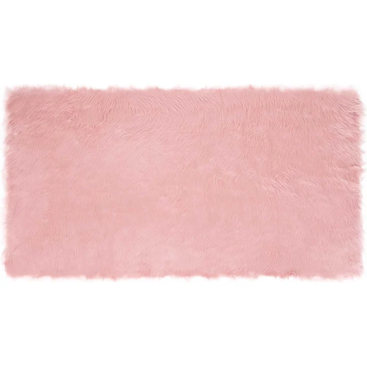 vidaXL Kunstschaffell Teppich Tafalla Rosa 80 x 150 cm Polyester 42021544 – Bild 1