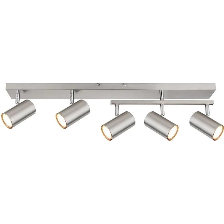 Spotlampe, Metall, Nickel matt, 5 Flammig, L 70cm – Bild 8