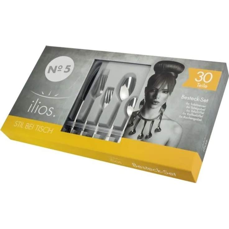 ILIOS N° 5 Besteckgarnitur, 30-tlg., Edelstahl silber