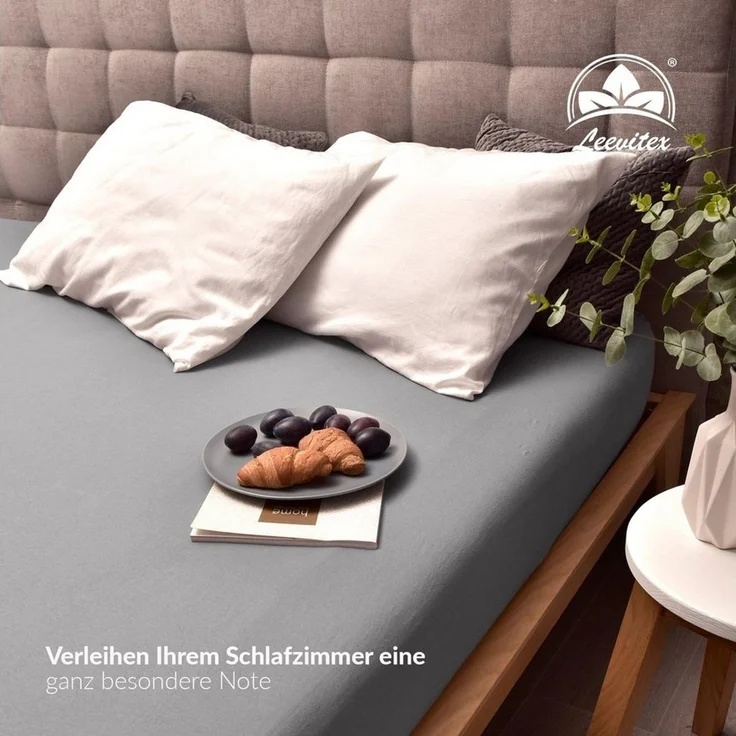 leevitex® Spannbettlaken für kalte Nächte – angenehm weich, passgenau, farbstark & pflegeleicht, Gummizug: Rundum – Bild 3