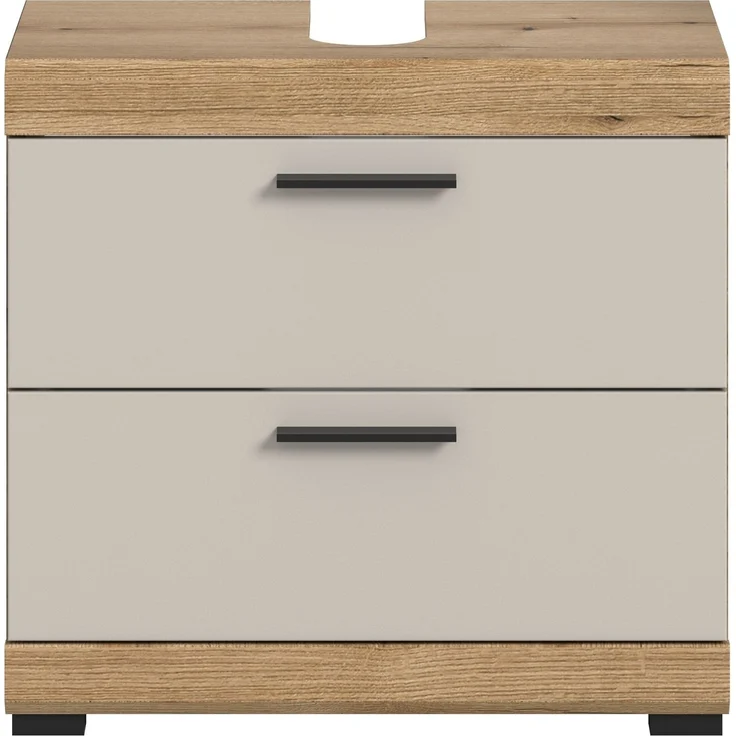 Waschbeckenunterschrank >Scout< in Evoak Oak / Kaschmir - 60x56x34cm (BxHxT) – Bild 2