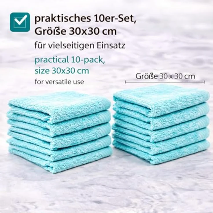 Betz Seiftuch 10 Stück Premium 100% Baumwolle Seiflappen-Set 30x30 cm – Bild 8