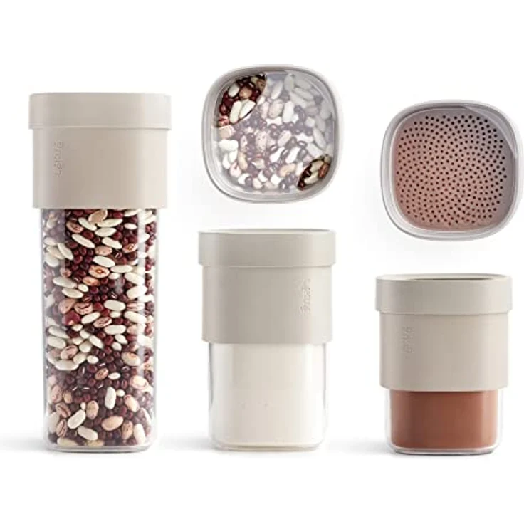 Lekue Flip Storage Beige Dosen-Set 3-tlg. 1x1600 ml & 2x850 ml – Bild 2