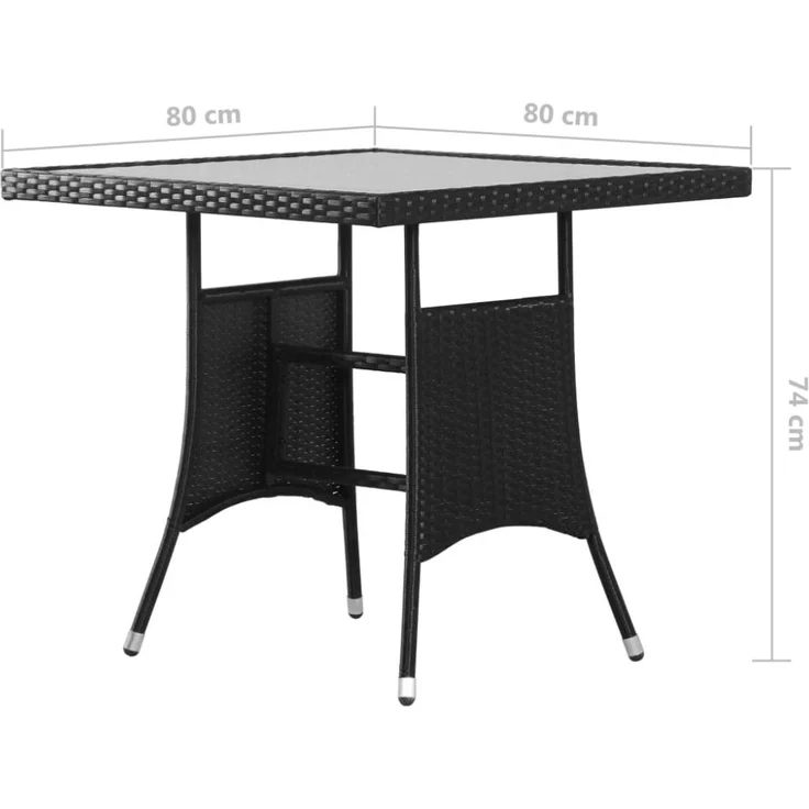 vidaXL 5-tlg. Garten-Essgruppe Poly Rattan Schwarz 3059413 – Bild 6