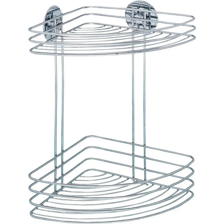 WENKO Dusch Eckregal, 2 Ablagen, Befestigen ohne bohren, Turbo-Loc® – Bild 1