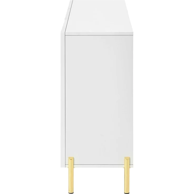 ZUBALIYA Schuhschrank 120 x 35,5 x 80 cm, mit 3 Türen, aus MDF / Spanplatte, Weiß – Bild 13
